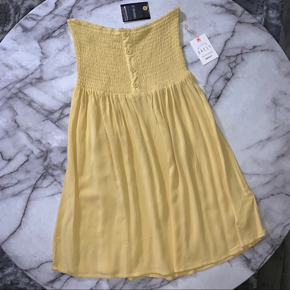 NWT yellow strapless dress
